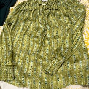 Elegant Green Floral Blouse